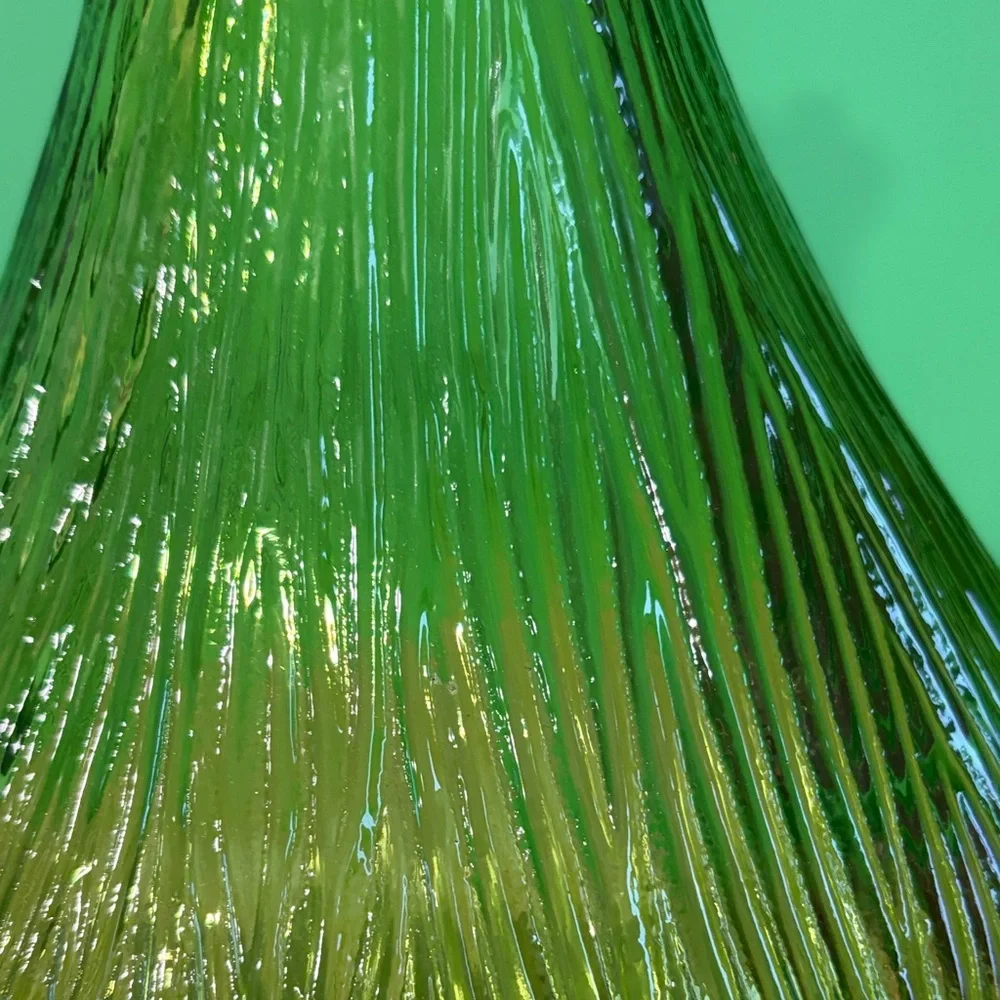 Green Textured Glass Vase